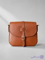کیف دوشی زنانه چرم گاوی رنگ عسلی (کد042)
