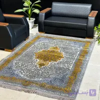 فرش ماشینی طرح آرین کد 70047 طوسی طلایی