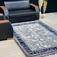 فرش ماشینی کهنه‌نما طرح آرین کد 70044 ذغالی طوسی