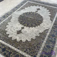 فرش ماشینی 700 شانه طرح آرین کد 70056 آبی طوسی