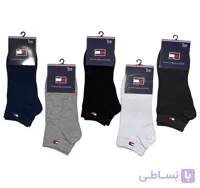 جوراب اسپرت نخ پنبه درجه یک زیرقوزکی مردانه گلدوزی Tommy