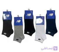 جوراب اسپرت نخ پنبه درجه یک زیرقوزکی مردانه گلدوزی new balance