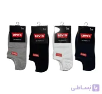جوراب اسپرت نخ پنبه درجه یک مچی مردانه گلدوزی LEVI'S