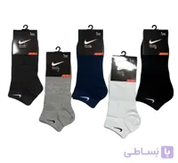 جوراب اسپرت نخ پنبه درجه یک زیرقوزکی مردانه گلدوزی Nike