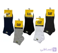 جوراب اسپرت نخ پنبه درجه یک مچی مردانه گلدوزی CAT