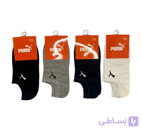 جوراب اسپرت نخ پنبه درجه یک زیرقوزکی مردانه گلدوزی PUMA