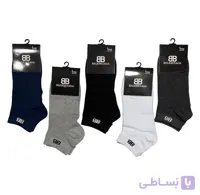 جوراب اسپرت نخ پنبه درجه یک زیرقوزکی مردانه گلدوزی BALENCIAGA
