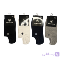 جوراب اسپرت نخ پنبه درجه یک زیرقوزکی مردانه گلدوزی CONVERS