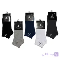جوراب اسپرت نخ پنبه درجه یک زیرقوزکی مردانه گلدوزی JORDAN