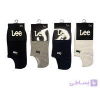 جوراب اسپرت نخ پنبه درجه یک زیرقوزکی مردانه گلدوزی Lee