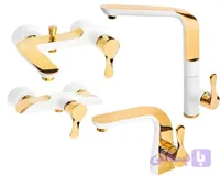 ست 4 تیکه شیرالات لوکس ریو (بارسا) سفید طلا ویان