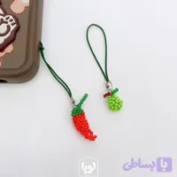 آویز موبایل منجوقی گلابی و فلفل
