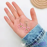 گوشواره منجوقی گل مدل بهارک