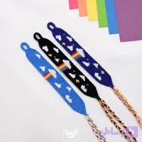 دستبند دوستی دخترانه طرح ابر رنگ مشکی و آبی