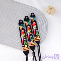دستبند دوستی طرح طوطی زمینه مشکی
