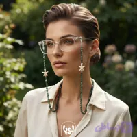 بندعینک کریستال دستساز رنگ سبز پولداری
