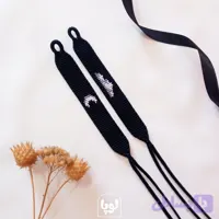 دستبند دوستی ست بافت طرح ابر و ماه رنگ مشکی