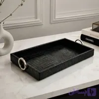 سینی چرم کروکودیلی مشکی