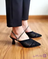 کفش مجسی نگینی زنانه پاشنه دار کد ۱۱۸
