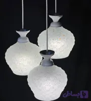 لوستر آویز سه شعله مدل خمره ای برفی