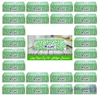 دستمال کاغذی 150 برگ تکلان پاک مدل بهار بسته 4 عددی