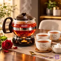 قوری چای شیشه‌ای الکس مدل ۱.۲ لیتری تولید فرانسه