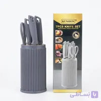 سرویس چاقو ۷ پارچه آشپزخانه KUNSION با رنگ نوک مدادی روشن کد ۸۲
