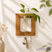 جاکلیدی دیواری مدل قاب با چوب طبیعی