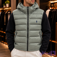 پافر کلاه دار Polo گلدوزی سبزی