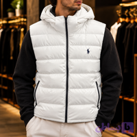 پافر کلاه دار Polo گلدوزی سفید