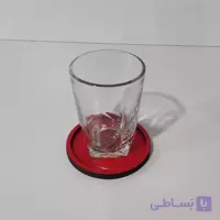 زیر لیوانی گرد با طرح اسلیمی - رنگ قرمز