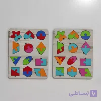 بازی آموزشی چوبی مدل پازل اشکال هندسی رنگی کد k-25