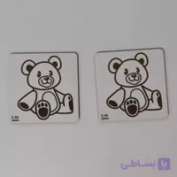 زیر لیوانی مربع مدل خرس (پاندا) رنگ سفید بسته 2عددی