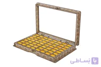 جعبه جای انگشتری چوبی 56 عددی با قفل و لولای فلزی(خاتم)