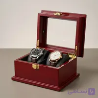 جعبه ساعت مچی لوکس دو عددی همراه با بالشتک (زرشکی )