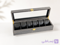 جعبه ساعت مچی لوکس 6 عددی همراه با بالشتک چوبی و چرمی