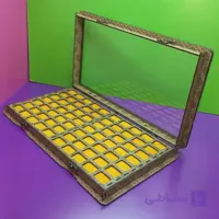 جعبه جای انگشتری چوبی 70 عدد با قفل و لولای فلزی (خاتم)
