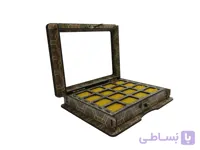 جعبه جای انگشتری 16 عددی با قفل و لولا فلزی (خاتم)