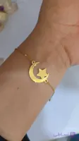 دستبند استیل شنی  طرح ماه وستاره