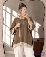 هودی بافت کلاهدار زنانه مدل یاسمین ساده
