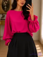 شومیز زنانه کرپ اسکاچی شادی