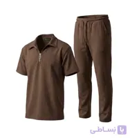 ست مردانه تیشرت و شلوار مراکشی قهوه‌ای – استایل کژوال و راحتی