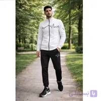 ست سوییشرت شلوار مردانه سفید مدل EKO