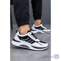 کفش اسپرت مردانه آدیداس سه خط مشکی سفید مناسب باشگاه پیاده روی مدرسه طبیعت گردی