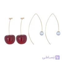 گوشواره زنانه کیوت آویز آلبالو برند فشن