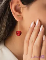 گوشواره زنانه کیوت آویز گیلاس برند فشن