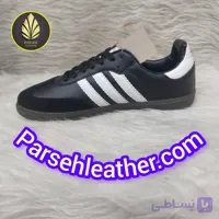 کتونی سامبا مشکی مردانه (کتونی سامبا اورجینال) برند چرم پارسه مدل PL6J- کفش سامبا شیک مخصوص آقایان لاکچری و خوش استایل
