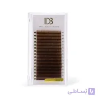 پالت مژه اکستنشن والیوم 16 لاین رنگی قهوه ای متوسط دی بی DB سایز میکس ضخامت 0.07 فر D