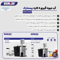 آبمیوه گیر ۴ کاره بیسمارک مدل ۲۳۹۰