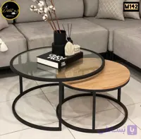 میز جلومبلی دو تیکه پایه فلزی کد M142